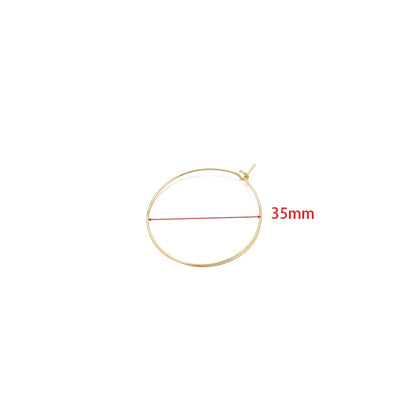 20pcs Stainless Steel Big Circle Hoop Earrings Wires | 18K Gold Plated or Steel Color, 20-40mm
