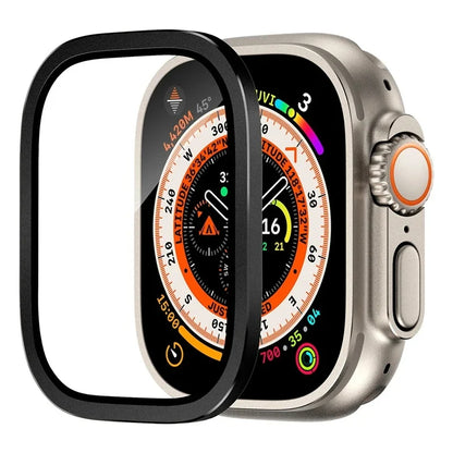 Aluminium Alloy Case+Tempered Glass for Apple Watch Ultra 2 49mm Anti-Scratch Screen Protector for iWatch Ultra 49mm Cover Film