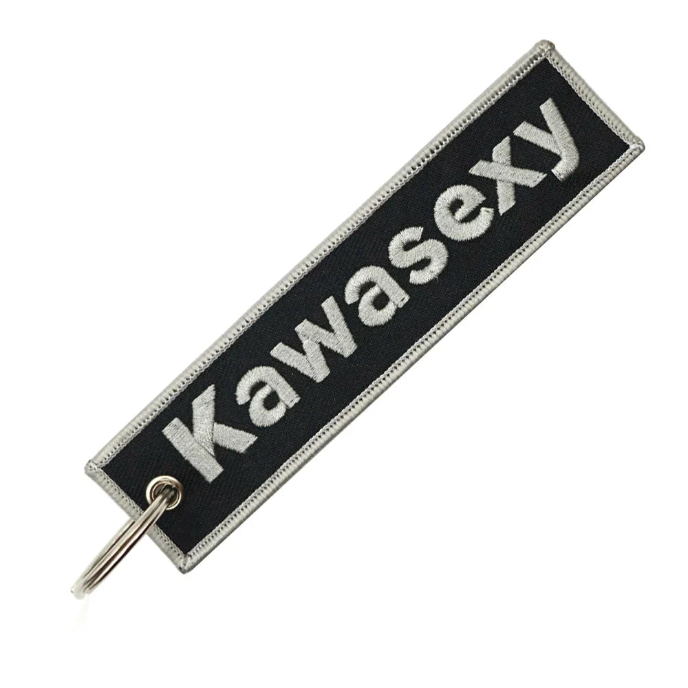 Motorcycle Keychain Double Sided Embroidery | Fashion Key Ring Gift