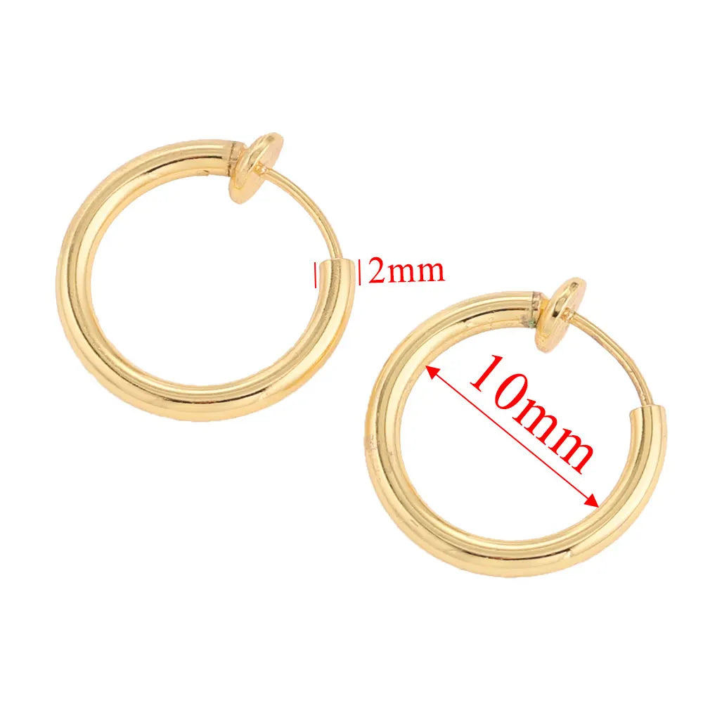 6pcs Stainless Steel Hoop Earrings Set | Hypoallergenic Korean Style Earrings for Women