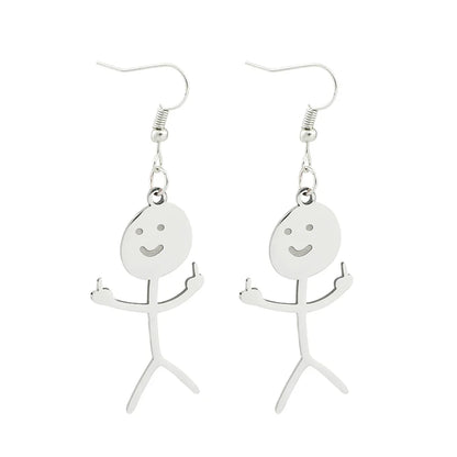 Funny Doodle Earrings for Women | Y2K Stainless Steel Character Studs