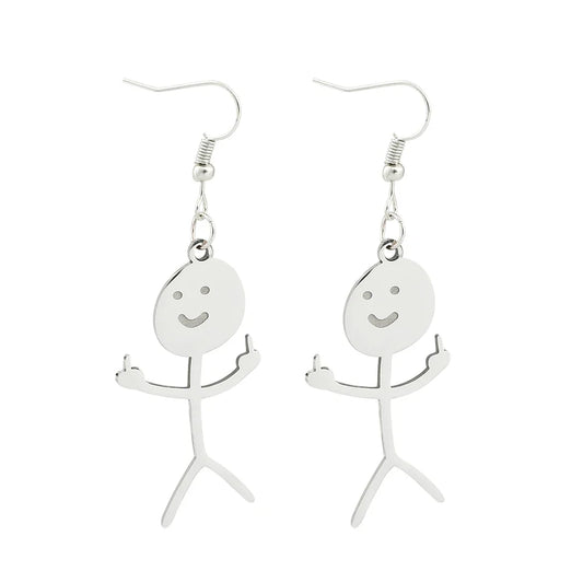 Funny Doodle Earrings for Women | Y2K Stainless Steel Character Studs
