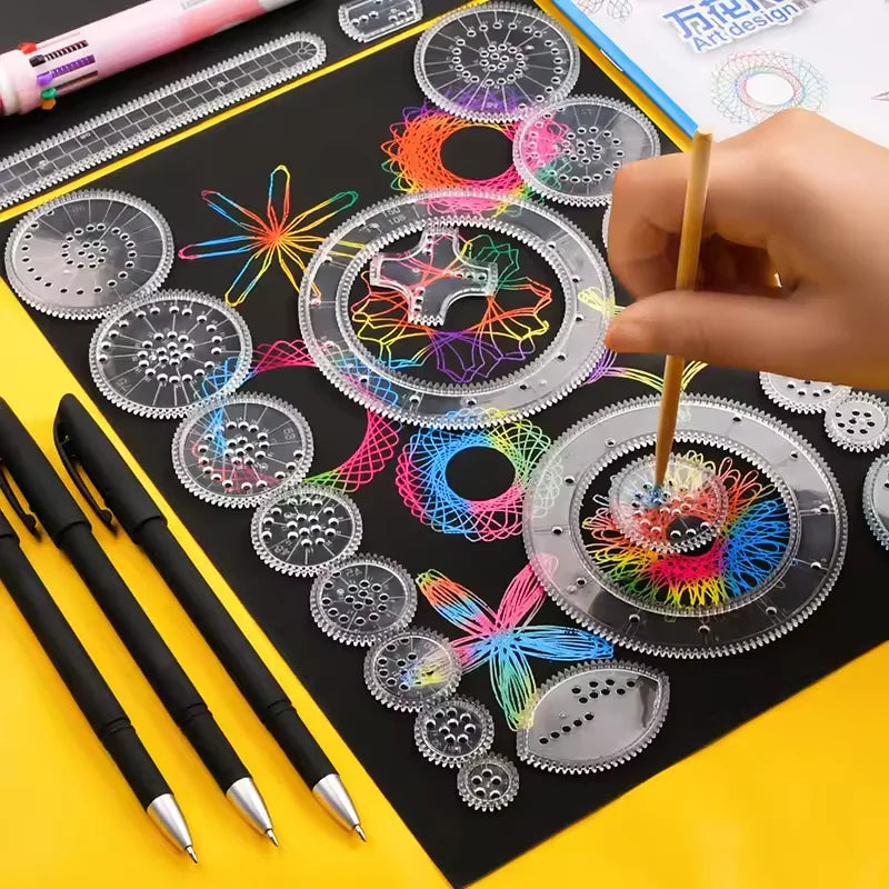 Creative Gears Geometry Spirograph Drawing Stencils Set | Educational Art Toy for Kids