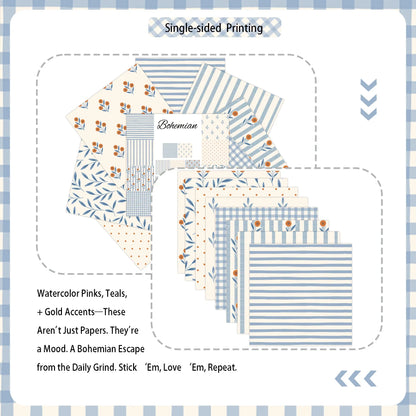 8 Sheets Fresh Plaid Scrapbook Paper Set | DIY Craft Background for Junk Journals
