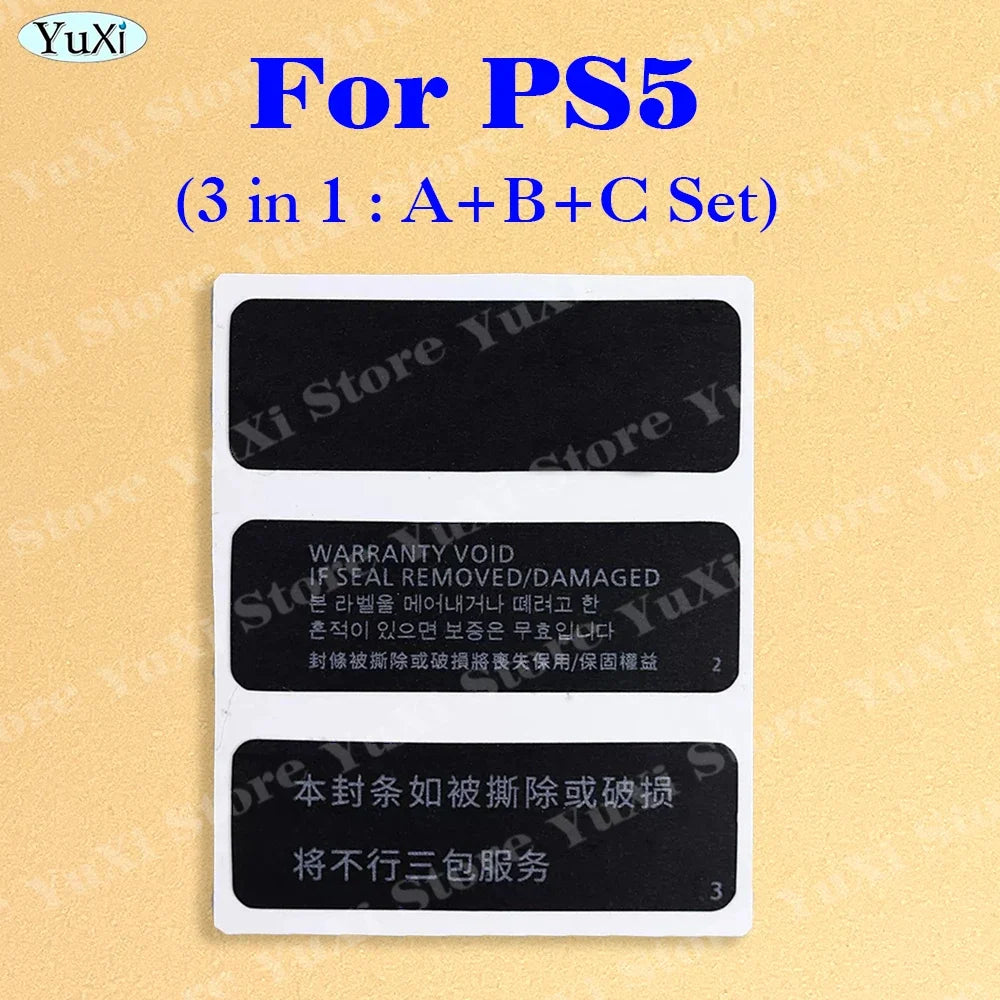 Console Seal Warranty Sticker Kit for PS4 Pro, PS4 Slim, PS5, PS3 | Game Console Label & Barcode Replacement Set