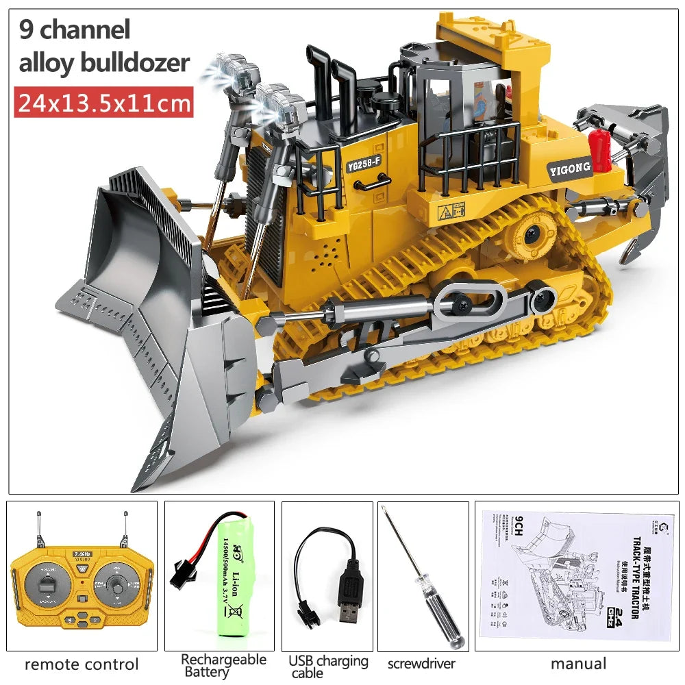RC Excavator RC CRA Children Toys Remote Control Excavator Toys Kids Radio Control Dump Truck Bulldozer Electric Car Toys Gift