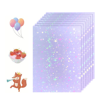 50 Sheets Holographic Cold Lamination Film | Clear Self-Adhesive Waterproof Overlay