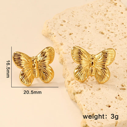 LUXUKISSKIDS Fairy Flower Earrings Stud | Gold-Plated Stainless Steel Piercing Jewelry for Women