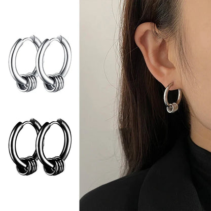 Gothic Stainless Steel Hoop Earrings | Unisex Dragon Punk Jewelry