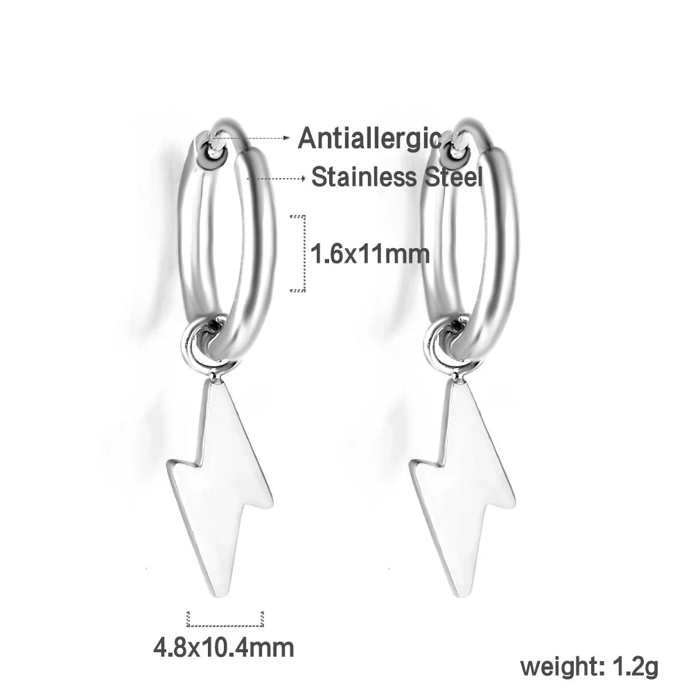 LUXUSTEEL Stainless Steel Cross Hoop Earrings | Colorful Fashion Jewelry for Women