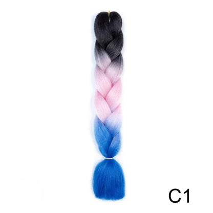Synthetic Jumbo Braids Hair 24Inch | Ombre Braiding Hair Extensions for Crochet Box Braid Blue Purple