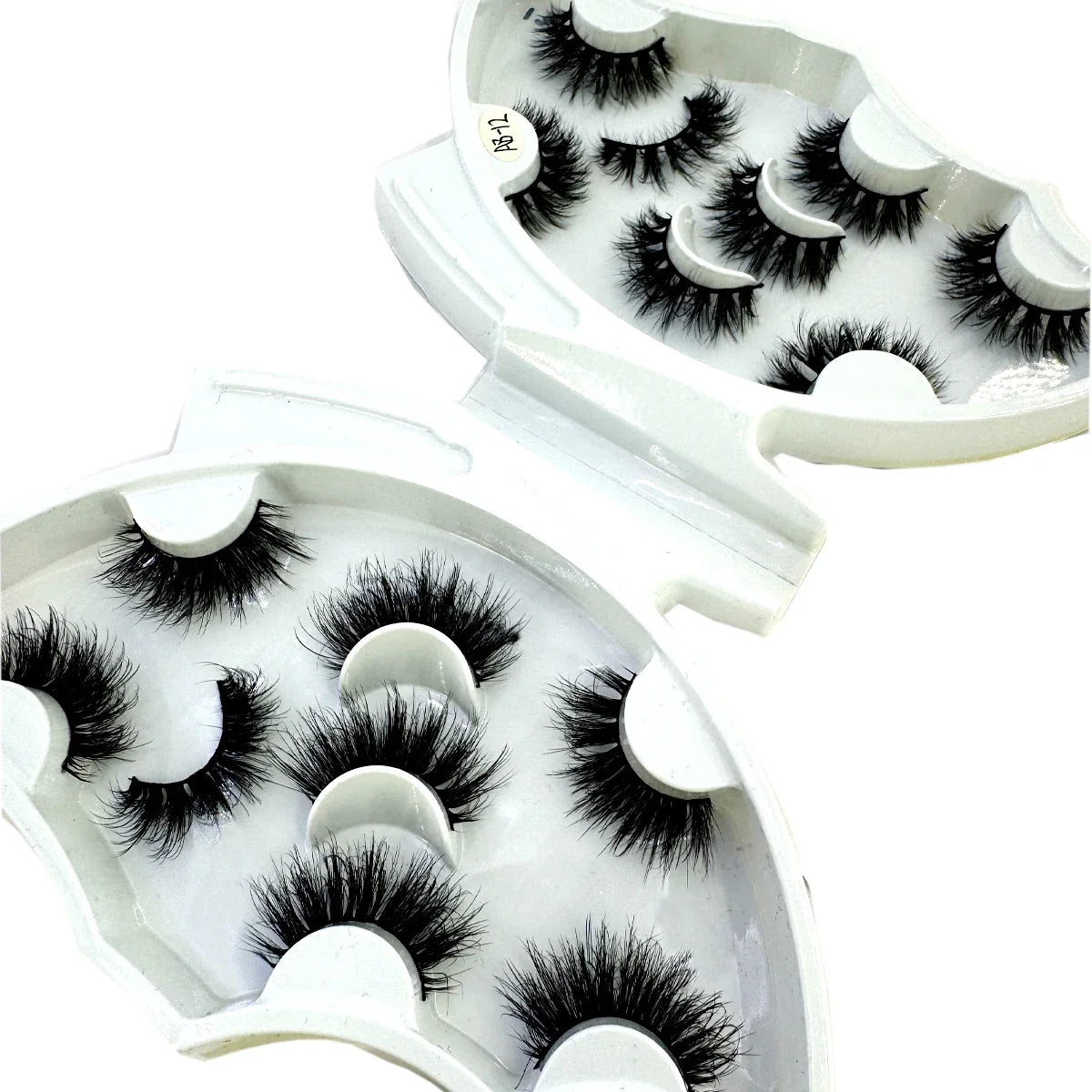 5-8 Pairs Natural Russian Striped Mink Lashes | 3D Volume Wavy False Eyelash Extensions