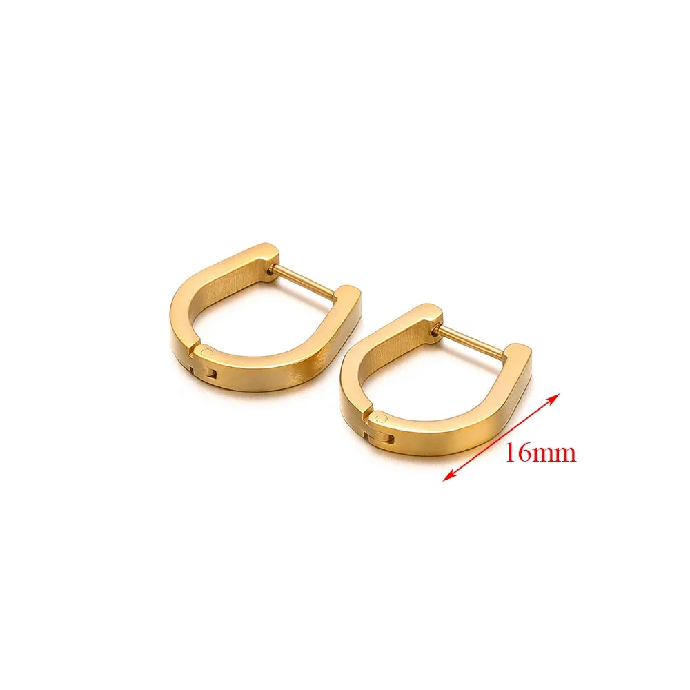 2pcs Geometric Stainless Steel Hoop Earrings | Trendy Daily Wear for Men Women
