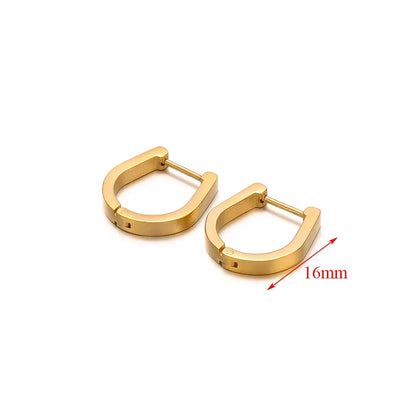 2pcs Geometric Stainless Steel Hoop Earrings | Trendy Daily Wear for Men Women