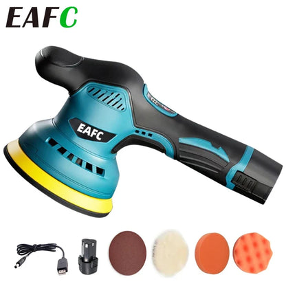 2800-5500RPM Electric Car Polisher 12V 5inch Wireless Auto Waxing Polishing Machine with Sponge Wool Pads Car Polish Waxing Tool