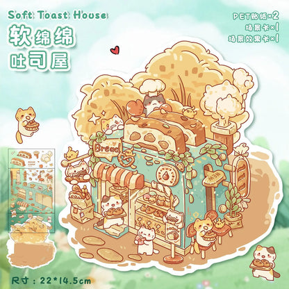 3D Cartoon Trumpet Sticker Set | Miniature Scene Collage DIY Decals