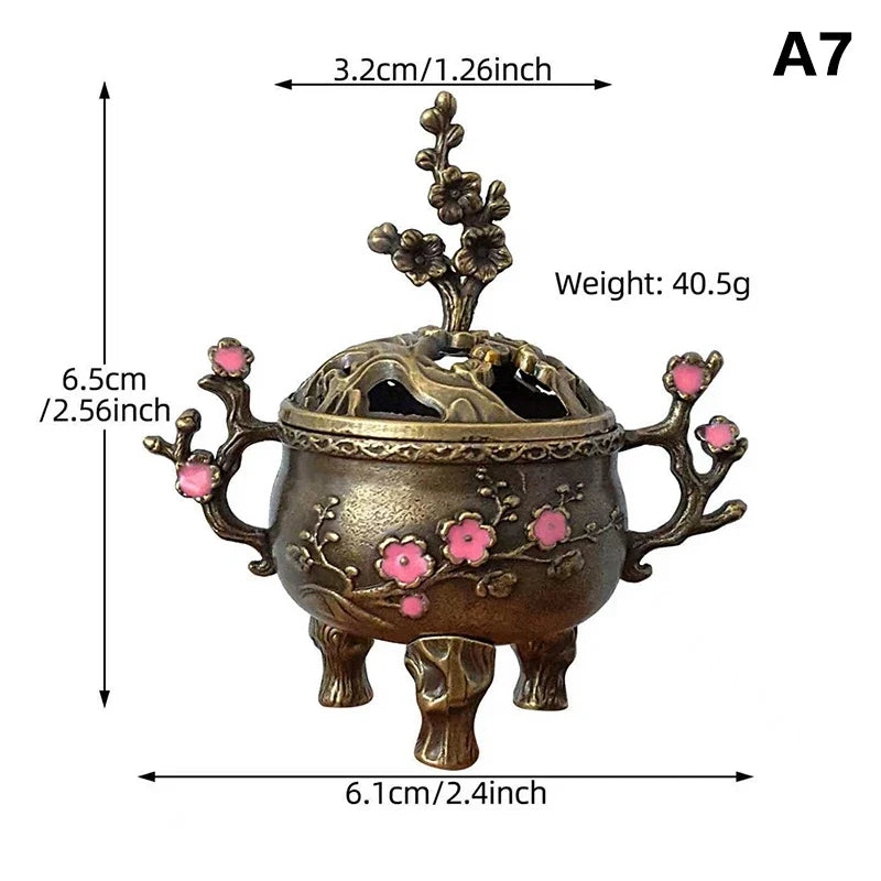 Alloy Lucky Incense Burner Bowl Incense Holder With Handle | Ancient Style Yoga Meditation Home Office Decor