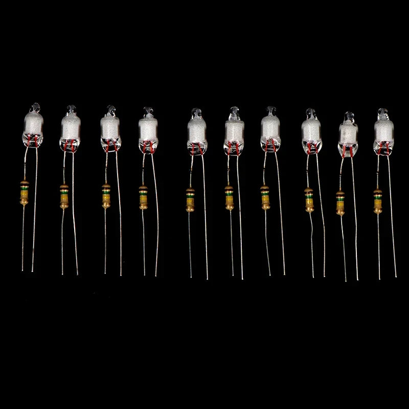 Neon Indicator Light Bulbs 10-Pack | 220V with Built-In Resistor