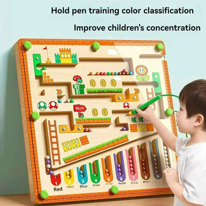 Children's Magnetic Maze Walking Ball Baby Concentration Training, Writing Logic Thinking 3 year Old Early Education Puzzle To