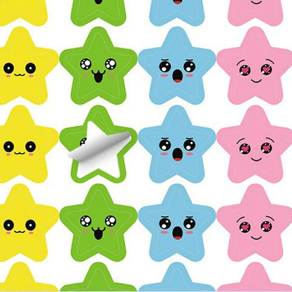 Happy Face Star Sticker Pack | Reward Stickers for Kids, DIY Craft Decorations