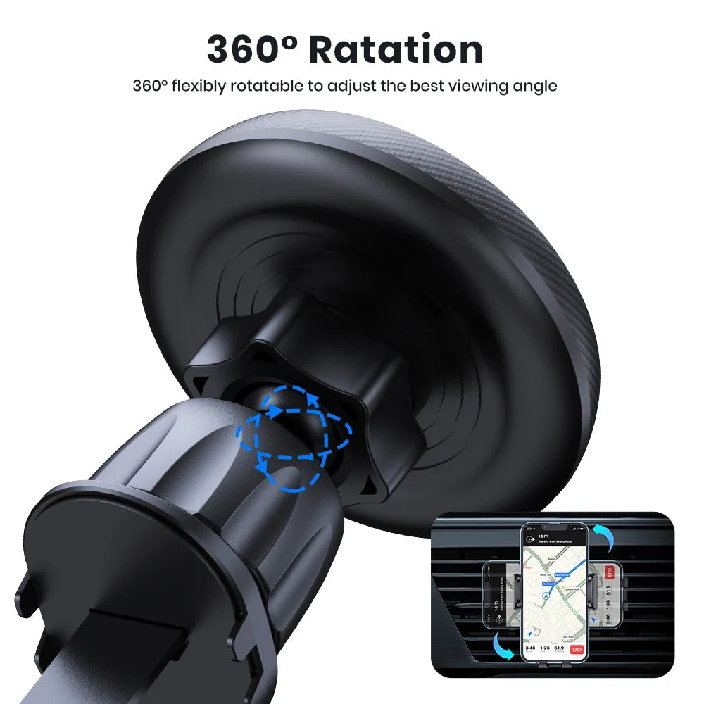 TOPK for Magsafe Car Phone Holder,Powerful Magnetism Premium Quality Single-Hand Operation Metal Hook Magnetic Car Phone Mount
