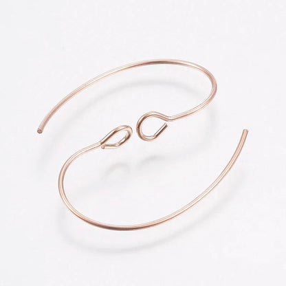 10pc IP 304 Stainless Steel Earring Hooks with Vertical Loop | Golden Stud Earring Findings