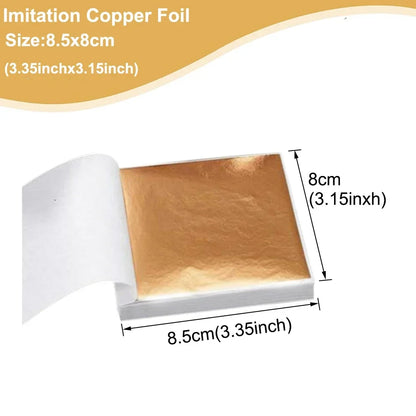 Imitation Gold Leaf Sheets for Crafts | 100pcs Metallic Foil Paper