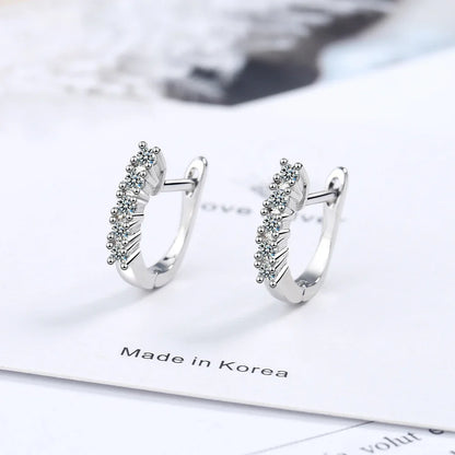 0.5ct Moissanite Stud Earrings for Women | 925 Sterling Silver Huggies
