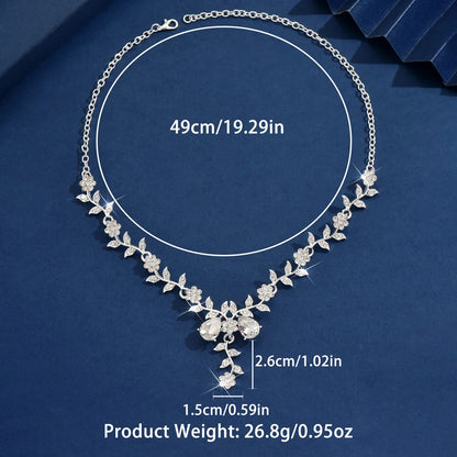 Water Drop Leaf Design Necklace | Light Luxury Fashion Jewelry for Women