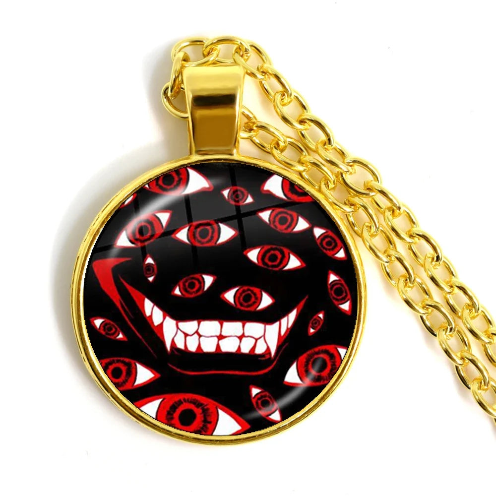 Gothic Alucard Pentagram Pendant Necklace | 25mm Glass Cabochon Statement Jewelry