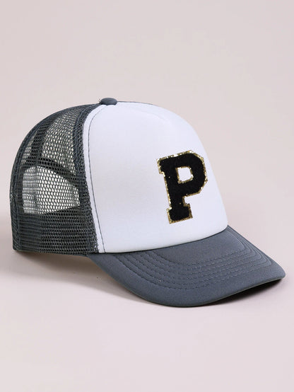 1pc Gray Hat With 26-Letter Pattern | Kids Baseball Cap for Boys and Girls