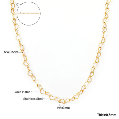 Simple Heart Pendant Necklace | Stainless Steel Clavicle Choker for Girls