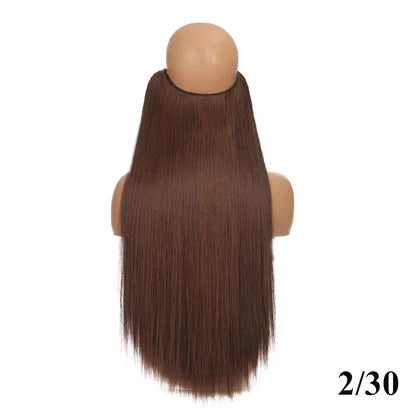 Fish line hair extension piece | 40cm 50cm 60cm straight and curly daily wear for women
