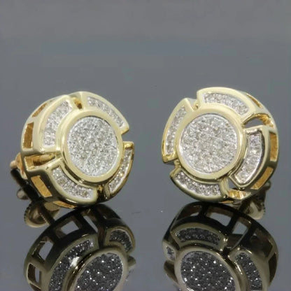 Square Cubic Zirconia Stud Earrings | Vintage Style for Women and Men
