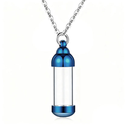 Small Glass Cremation Urn Vial Necklace for Ashes | Memorial Pet Charm