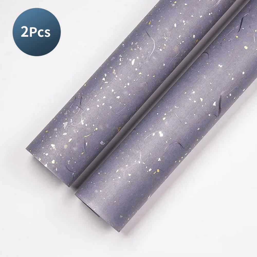 23.6 Floral Wrapping Paper Set | DIY Bouquet Wrap with Gold and Silver Accents