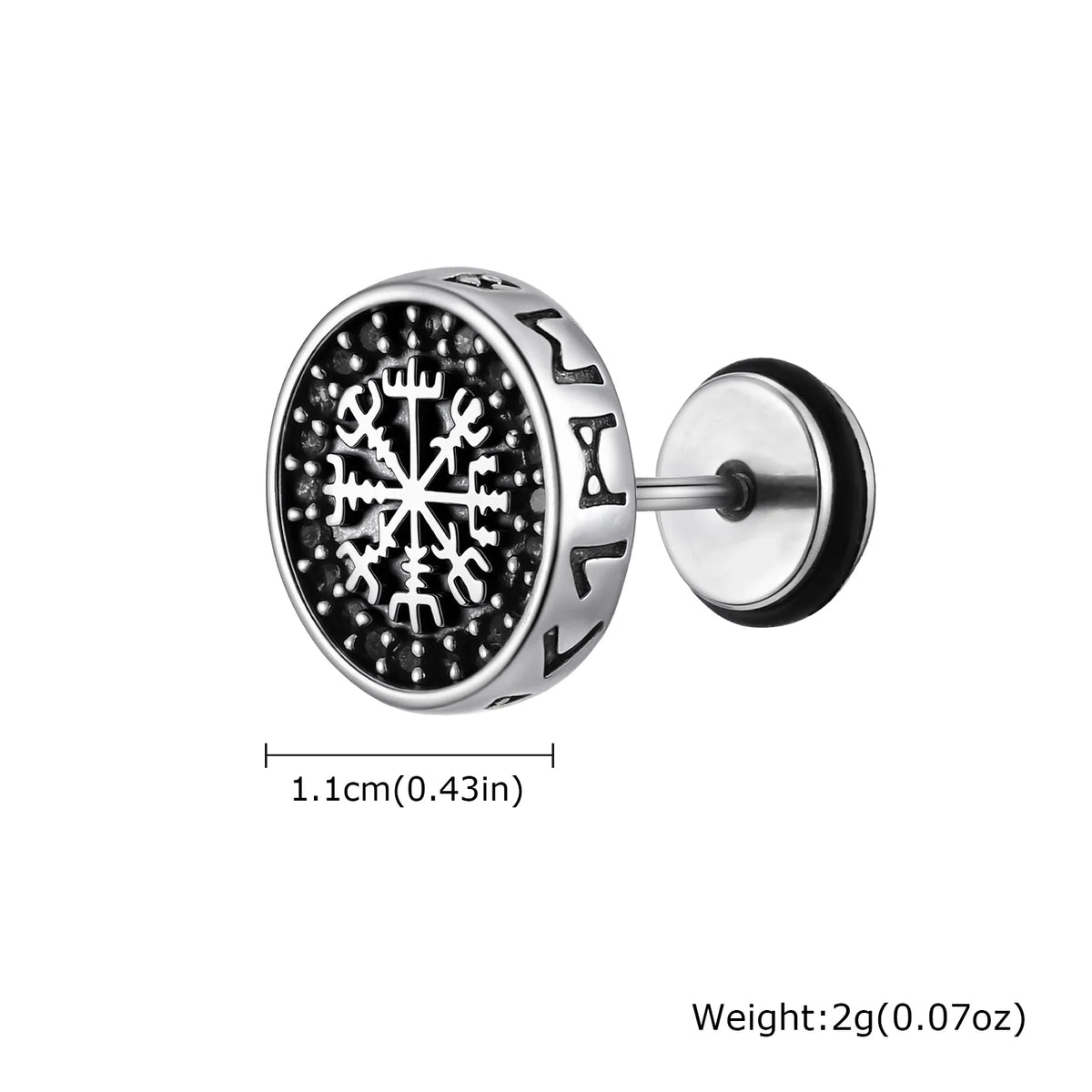 Vintage Men's Compass Stud Earrings | Stainless Steel Eight-Pointed Star Fashion Jewelry