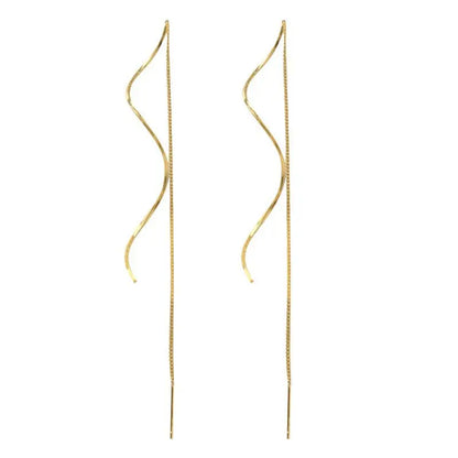 Spiral Drop Earrings for Women | Korean Fashion Wave Line Jewelry