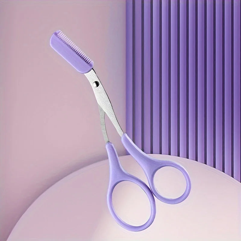 Eyebrow Trimmer, Stainless Steel Eyebrow Scissors With Comb, Eyebrow Trimming Scissors Hair Removal Beauty Tools