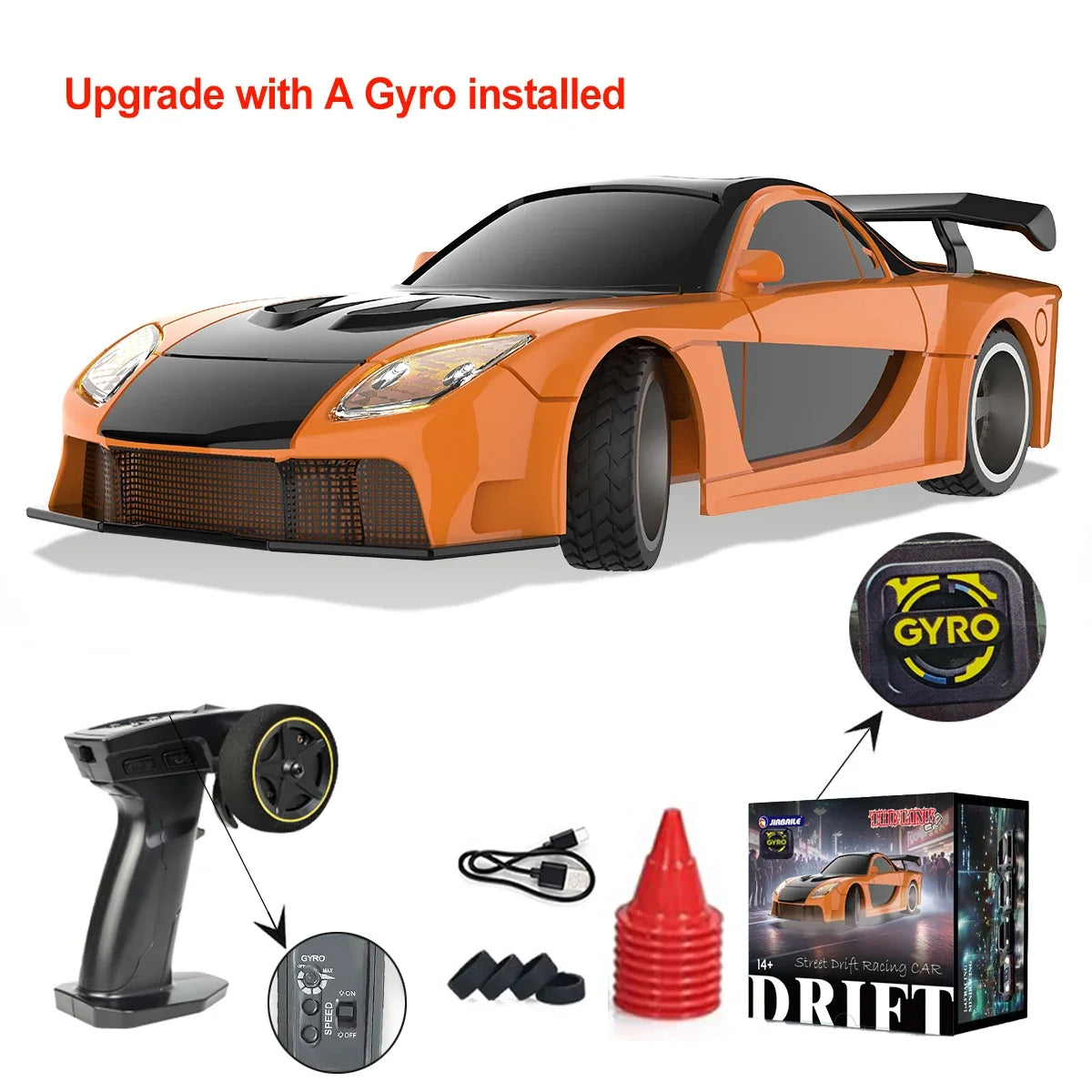 Upgraded Gyro 1/43 RC Drifting Car Racing RTR 4WD High Speed Radio Control Model 2.4G Drift Race Vehicle Mini Gifts