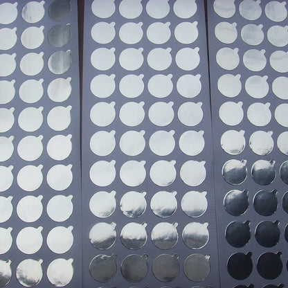 Universal Metallic Silver Aluminum Foil Seal Stickers | Tamper-Proof Bottle Seals