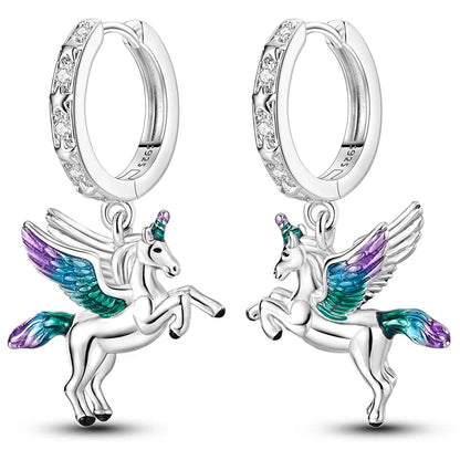 Colorful 925 Sterling Silver Hoop Earrings for Women | Classic Circle Earrings