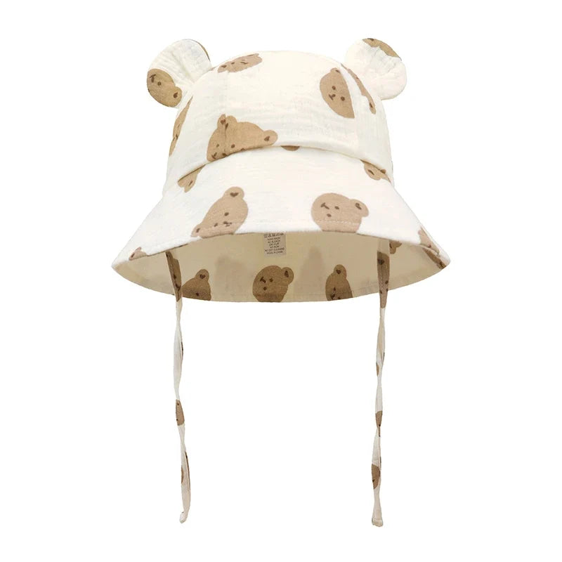 Muslin Baby Sun Hat for Toddlers | 100% Cotton Cartoon Kids Cap