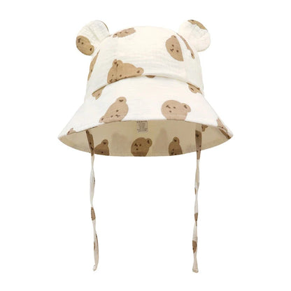 Muslin Baby Sun Hat for Toddlers | 100% Cotton Cartoon Kids Cap