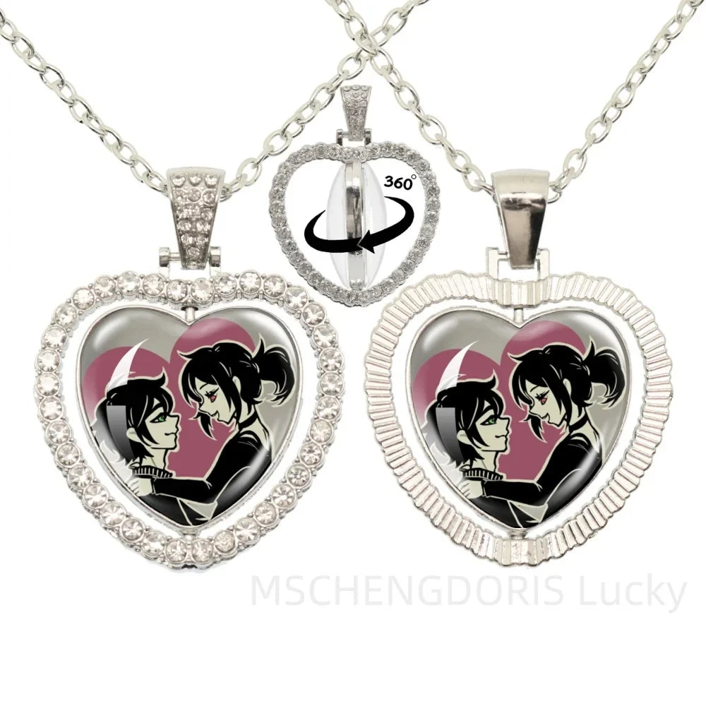 The Coffin Of Andy And Leyley Cosplay Necklace | Double Sided Glass Cabochon Heart Pendant