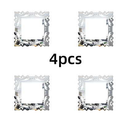 Mirror Style Switch Decals | 4 Pack Decorative Wall Stickers for Living Room