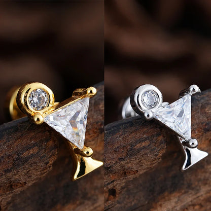 Zircon Star Ear Studs Stainless Steel Cartilage Tragus Helix Piercing | Mixed Style Earrings for Unisex