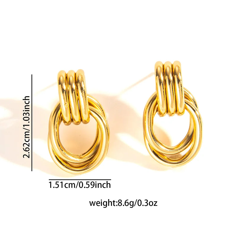 316L Stainless Steel Hoop Earrings for Men Women | Geometric Drop Earrings