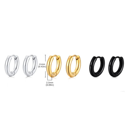 Classic Stainless Steel Hoop Earring for Men Boys | Anti Allergy Metal Huggies Earring