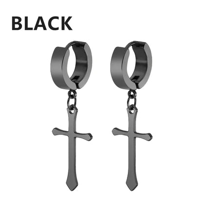 Punk Stainless Steel Stud Earrings Set | Unisex Gothic Hip Hop Ear Piercing Jewelry